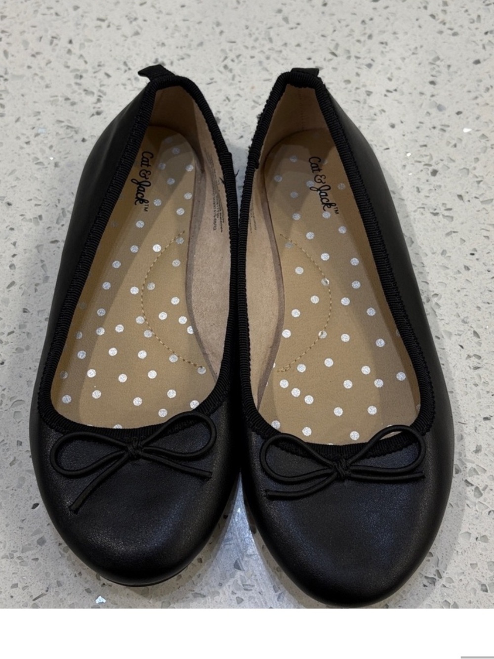 Cat & Jack Bow Ballet Flats bundle - Black and White size 13/1 - Picture 10 of 13